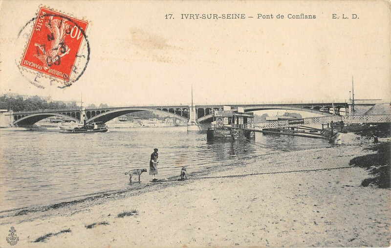 Carte postale ancienne Ivry Sur Seine Pont De Conflans à Ivry-sur-Seine