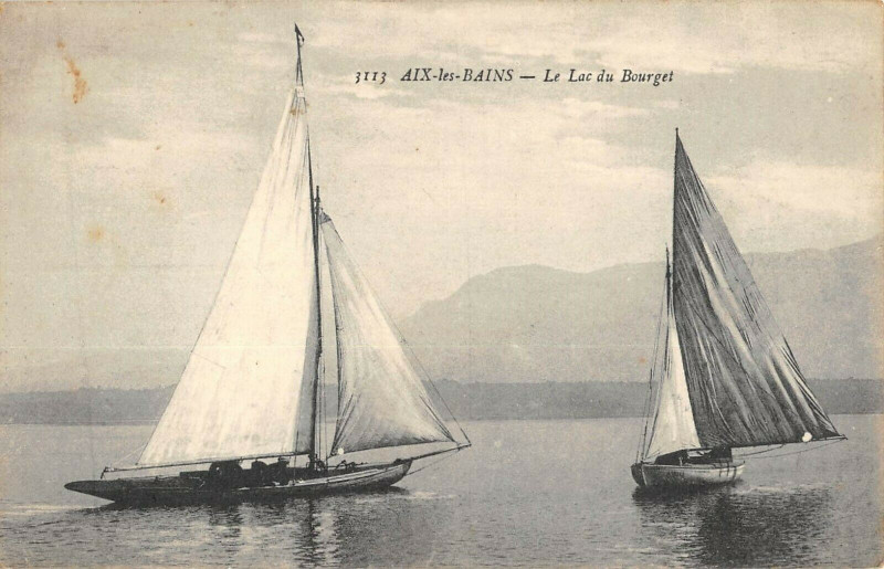 Carte postale ancienne Aix Les Bains Le Lac Du Bourget à Aix-les-Bains