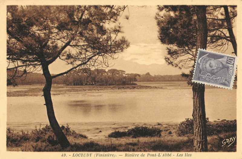 Carte postale ancienne Loctudy Riviere De Pont L'Abbe Les Iles à Loctudy
