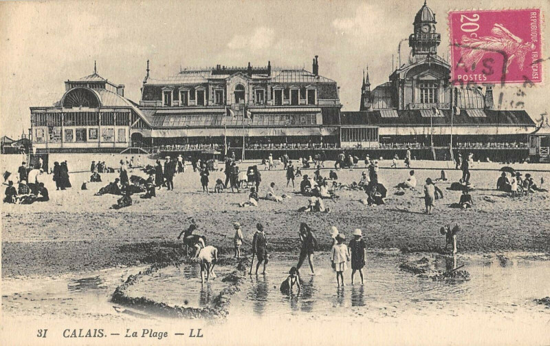 Carte postale ancienne Calais La Plage à Calais