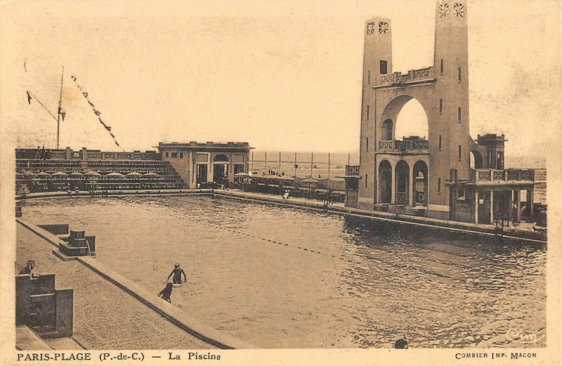Carte postale ancienne Paris Plage La Piscine