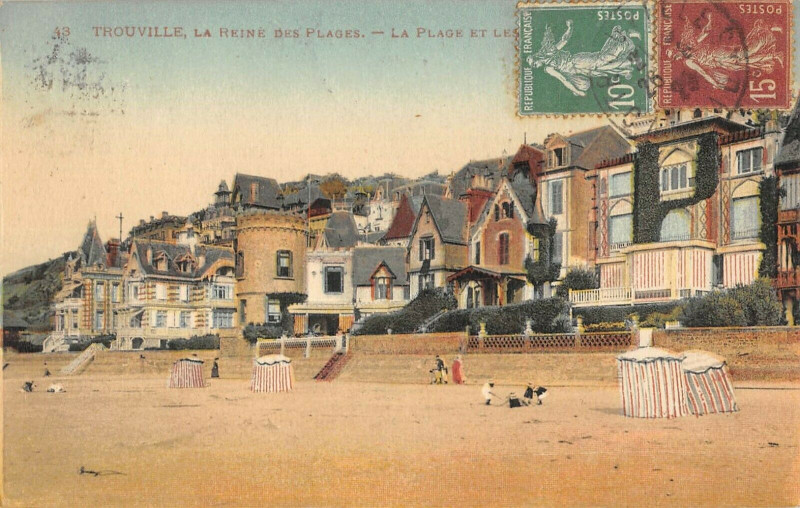 Carte postale ancienne Trouville La Plage Et Les Villas