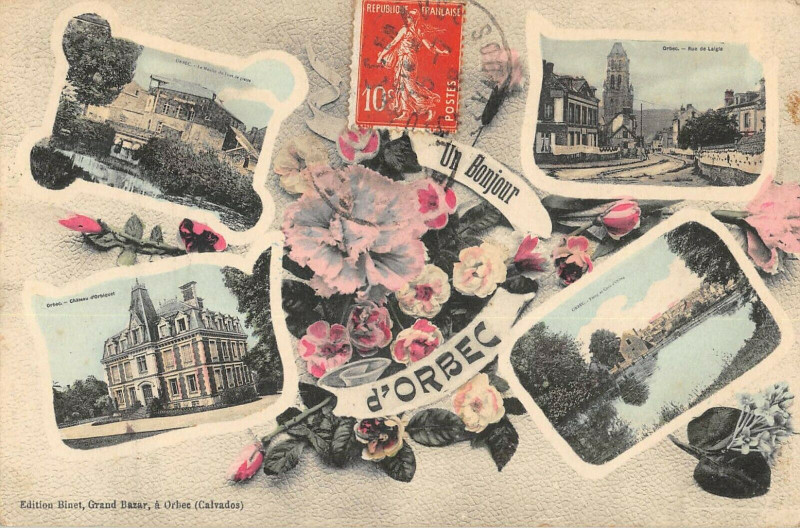 Carte postale ancienne Un Bonjour D'Orbec à Orbec