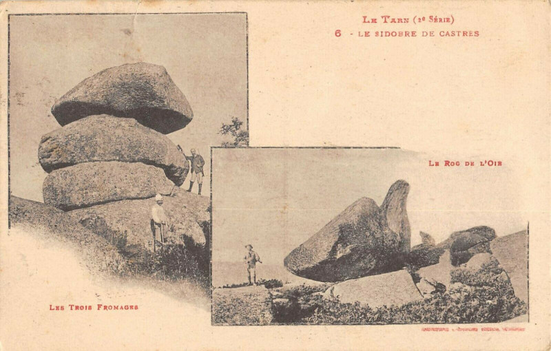 Carte postale ancienne Le Sidobre De Castres 3 Fromages Roc De L'Oie à Castres