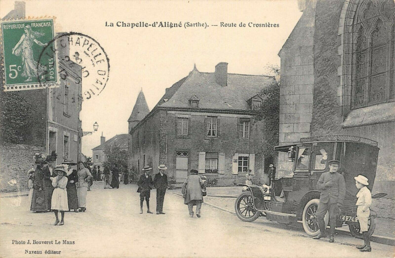 Carte postale ancienne La Chapelle D'Aligne Route De Crosnieres