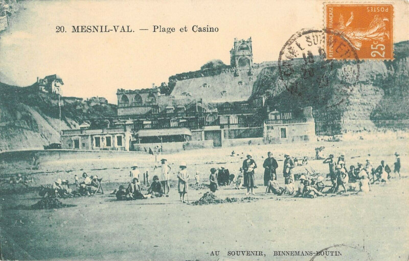 Carte postale ancienne Mesnil Val Plage Et Casino