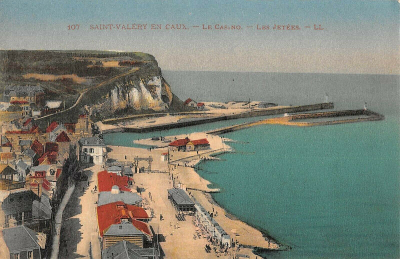 Carte postale ancienne Saint Valery En Caux Le Casino Les Jetees à Ry