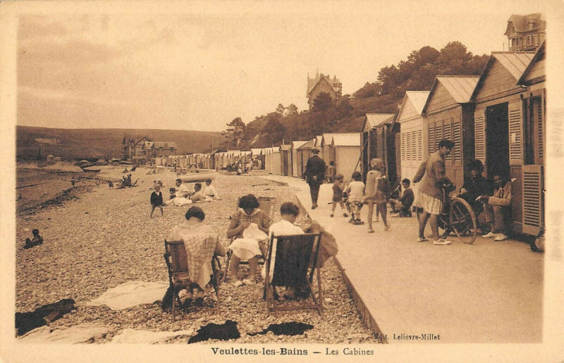 Carte postale ancienne Veulettes Les Bains Les Cabines à Eu