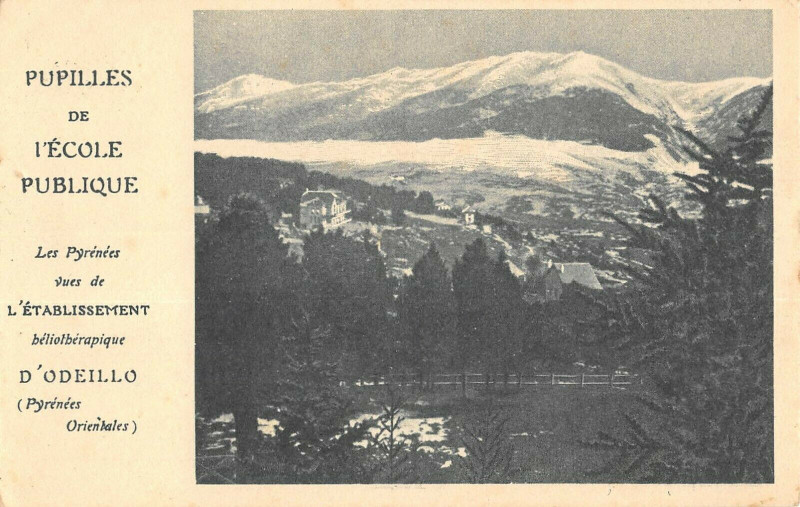 Carte postale ancienne Pupilles De L'Ecole Publique Etablissement D'Odeillo à Llo