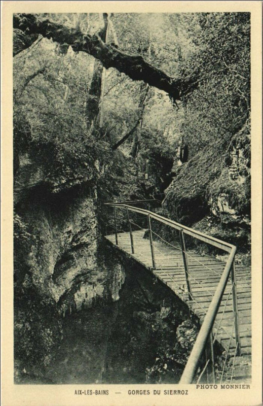 Carte postale ancienne Aix-les-Bains Gorges du Sierroz à Aix-les-Bains