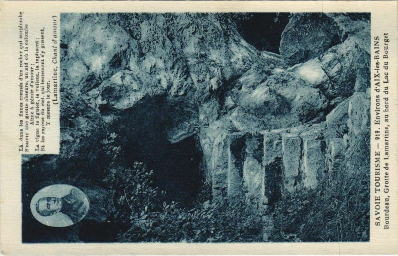 Carte postale ancienne Bourdeau Grotte de Lamartine - Au Bord du Lac du Bourget à Bourdeau