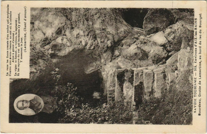 Carte postale ancienne Bourdeau Grotte de Lamartine - Au Bord du Lac du Bourget à Bourdeau