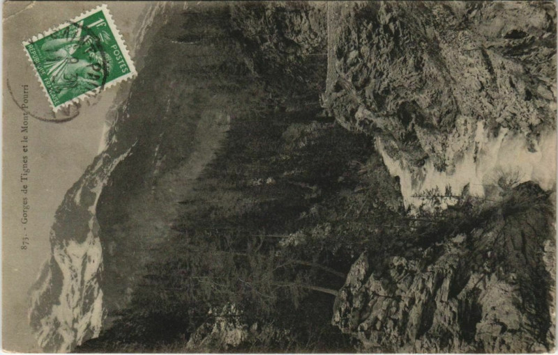 Carte postale ancienne Gorges de Tignes et le Mont Pourri à Tignes