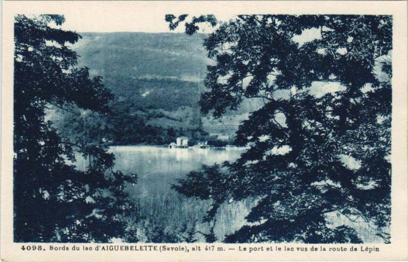 Carte postale ancienne Bords du Lac d'Aiguebelette - Le Port et le Lac