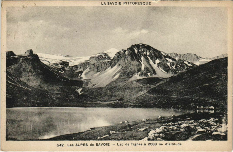 Carte postale ancienne Lac de Tignes à Tignes