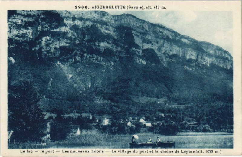 Carte postale ancienne Aiguebelette-le-Lac Le Lac - Le Port - Les Nouveaux Hotels à Aiguebelette-le-Lac