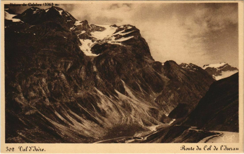 Carte postale ancienne Val-d'Isere Route du Col de l'Iseran
