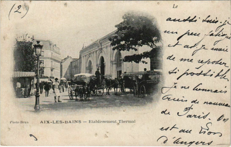 Carte postale ancienne Aix-les-Bains Etablissement Thermal à Aix-les-Bains