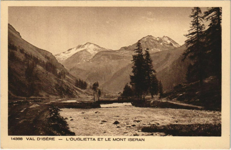 Carte postale ancienne Val-d'Isere L'Ouglietta et le Mont Iseran