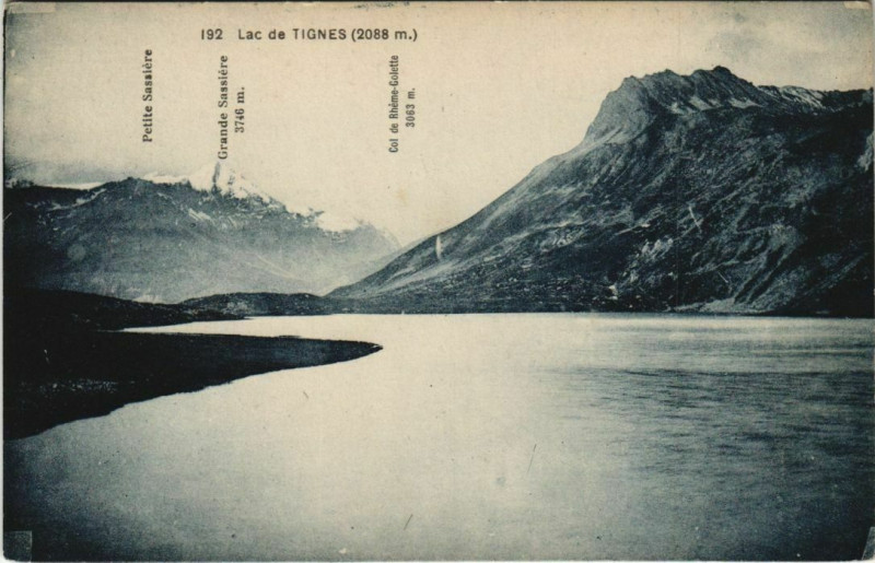 Carte postale ancienne Lac de Tignes à Tignes