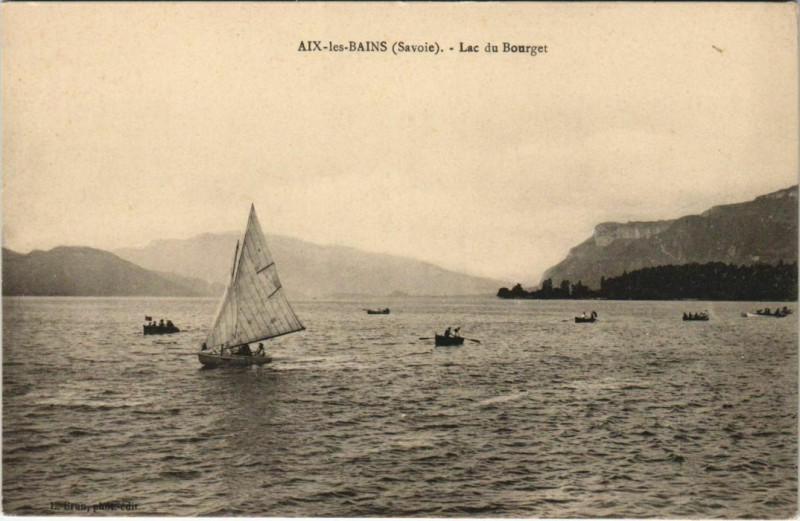 Carte postale ancienne Aix-les-Bains Lac du Bourget à Aix-les-Bains