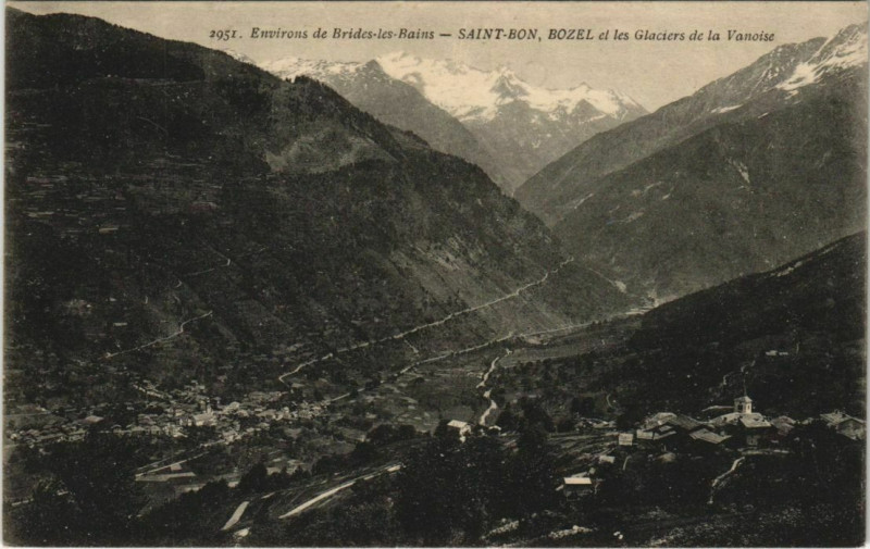 Carte postale ancienne Saint-Bon Bozel et les Glaciers de la Vanoise à Bozel