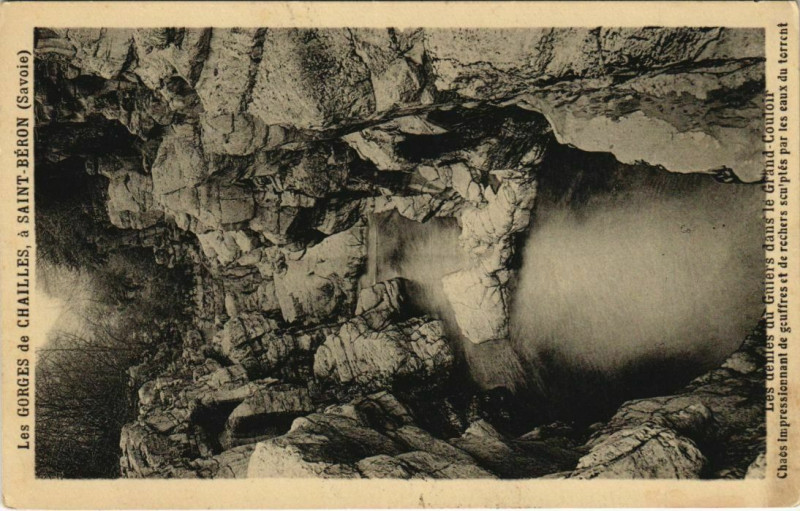Carte postale ancienne Saint-Beron Les Gorges de Chailles a Saint-Beron
