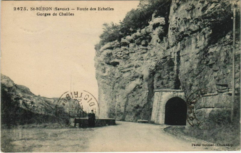 Carte postale ancienne Saint-Beron Route des Echelles - Gorges de Chailles