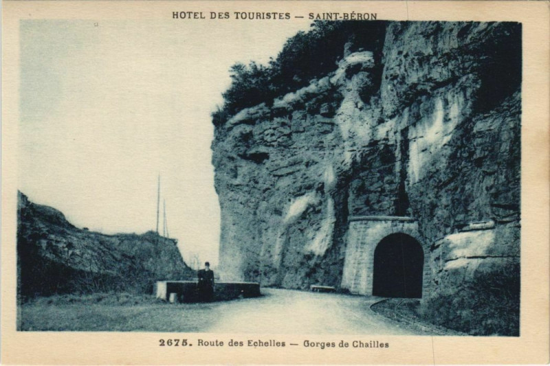 Carte postale ancienne Saint-Beron Route des Echelles - Gorges de Chailles