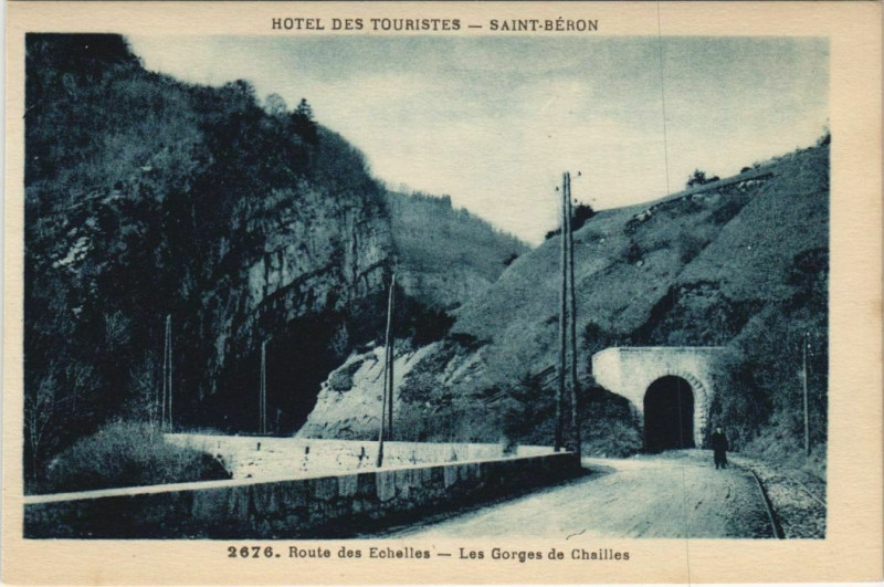 Carte postale ancienne Saint-Beron Route des Echelles - Les Gorges de Chailles