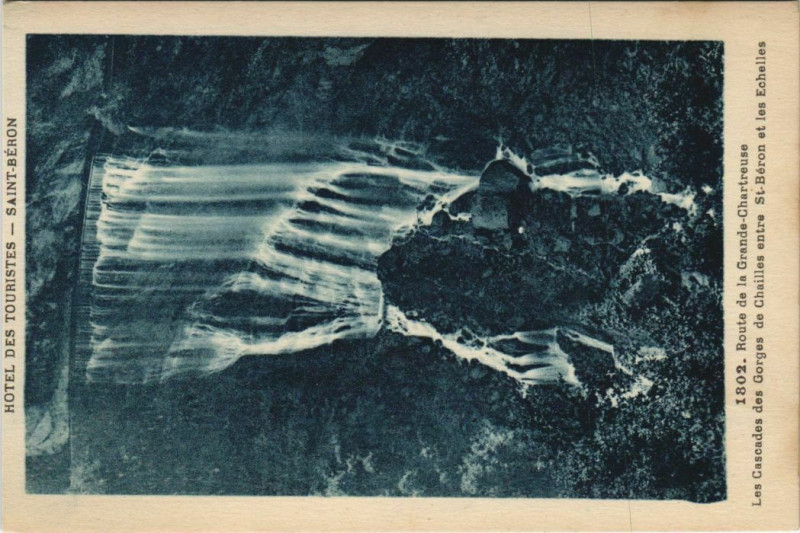 Carte postale ancienne Saint-Beron Route de la Grande Chartreuse - Les Cascades