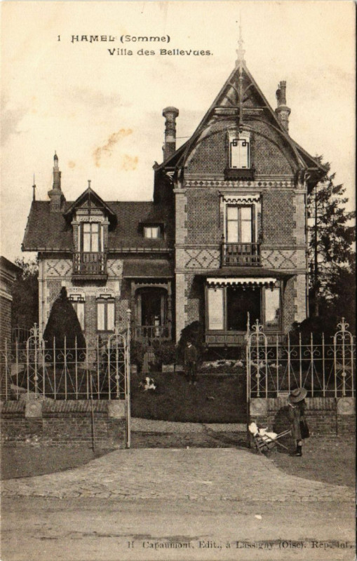 Carte postale ancienne Villa des Bellevues au Hamel