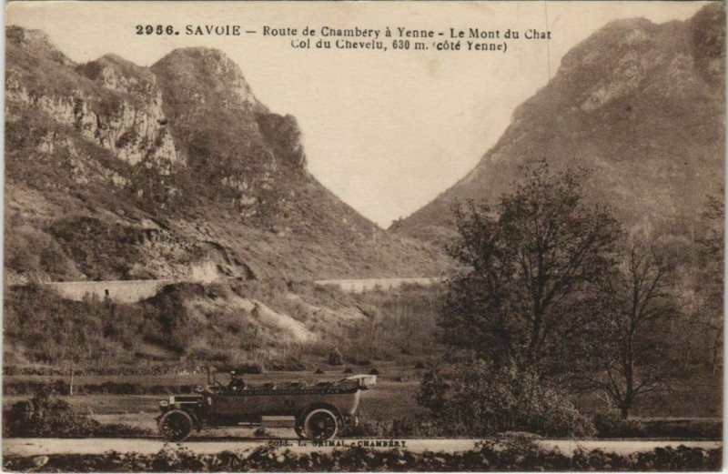 Carte postale ancienne Route de Chambery a Yenne - Le Mont du Chat - Col du Chevelu à Yenne