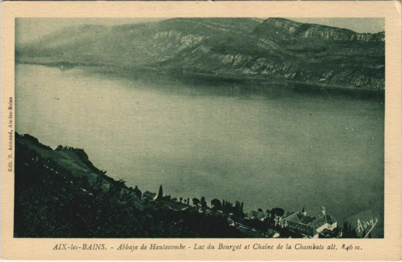 Carte postale ancienne Aix-les-Bains Abbaye d'Hautecombe - Lac du Bourget à Aix-les-Bains