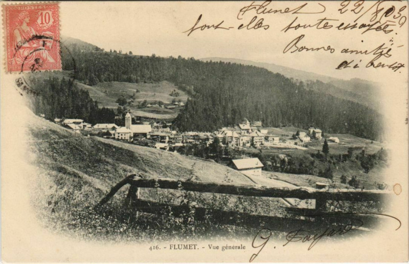 Carte postale ancienne Flumet Vue Generale à Flumet