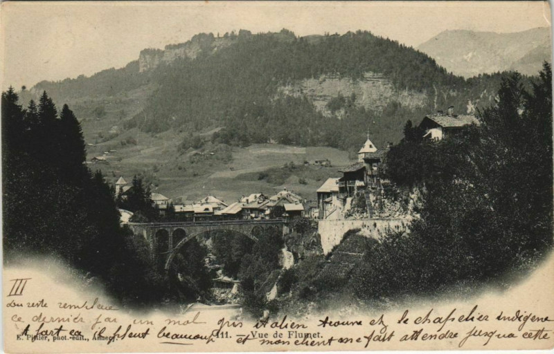 Carte postale ancienne Flumet Vue du Flumet à Flumet