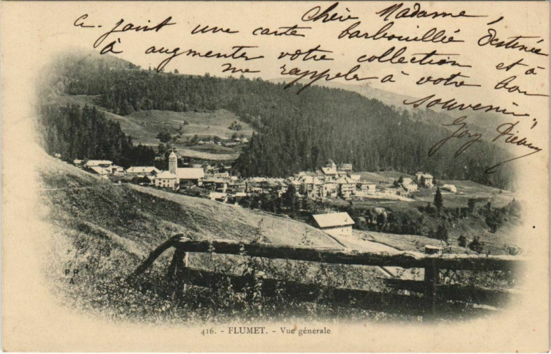 Carte postale ancienne Flumet Vue Generale à Flumet