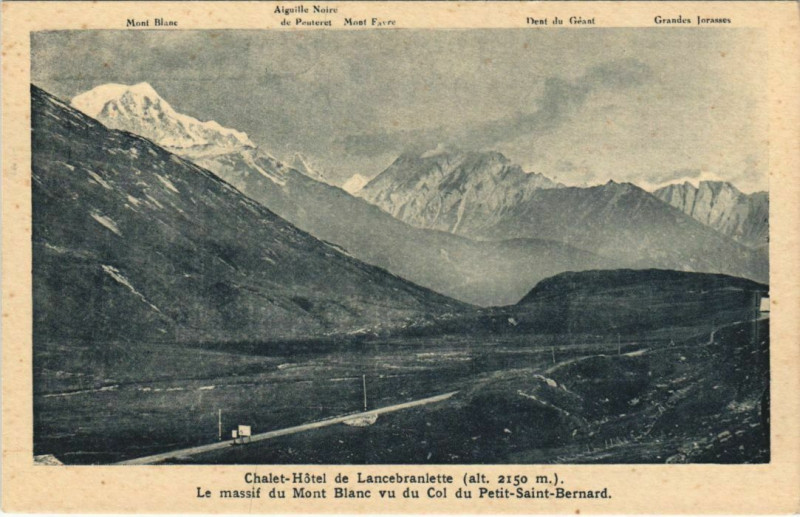 Carte postale ancienne Chalet-Hotel de Lancebranlette - Le Massif du Mont Blanc