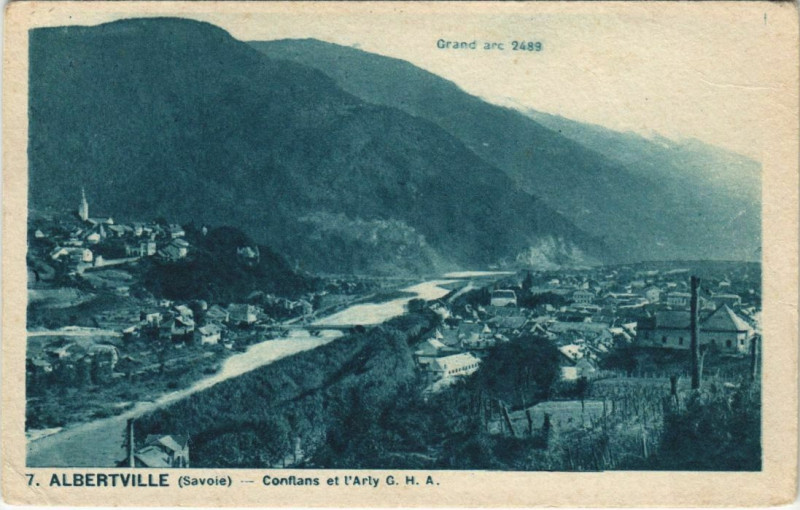 Carte postale ancienne Albertville Conflans et l'Arly à Albertville