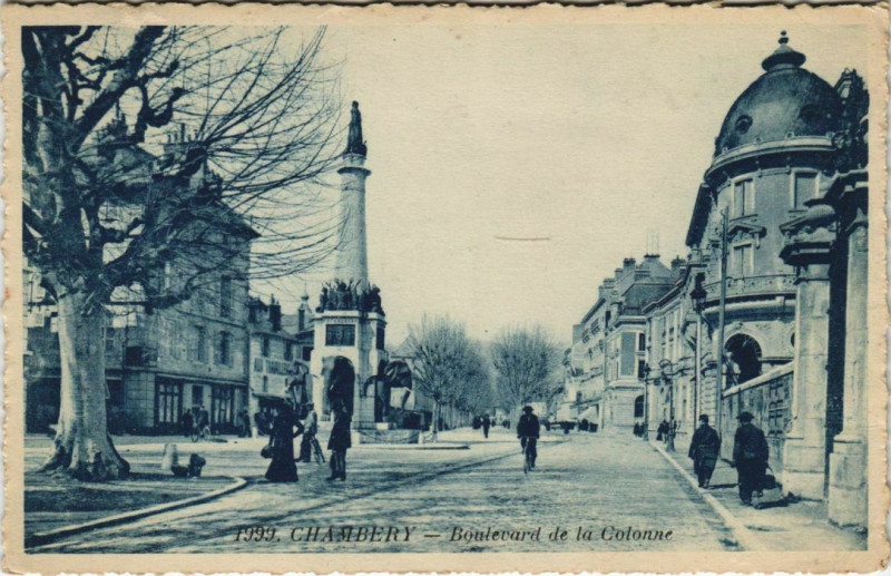 Carte postale ancienne Chambery Boulevard de la Colonne