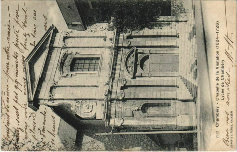 Carte postale ancienne Chambery Chapelle de la Visitation - Lycee de Chambery