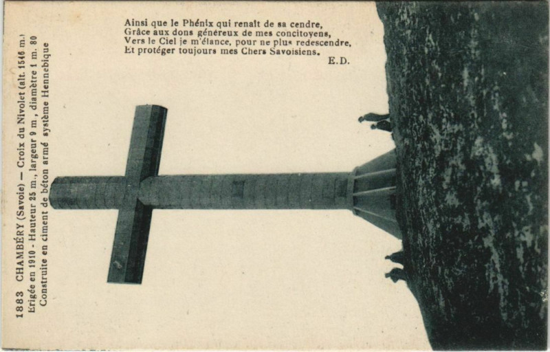 Carte postale ancienne Chambery Croix du Nivolet