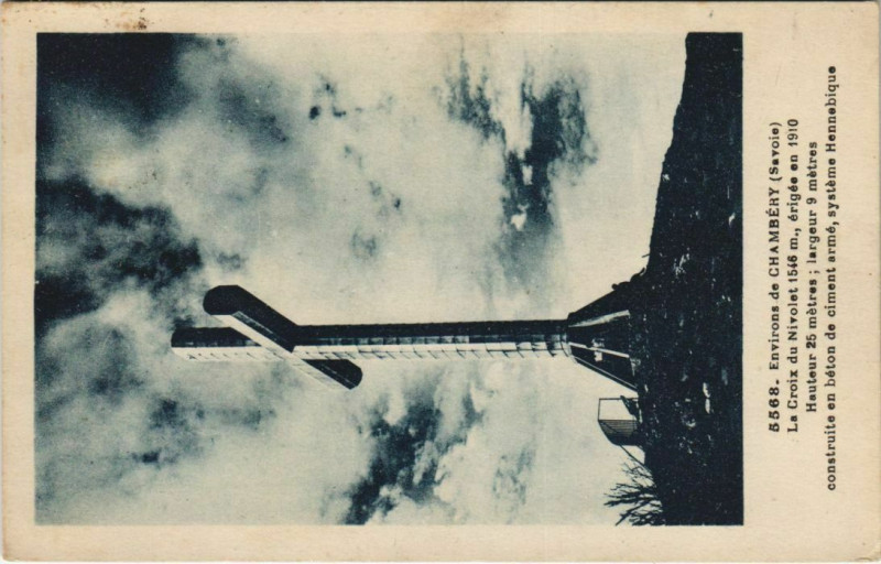 Carte postale ancienne Chambery Environs - La Croix du Nivolet