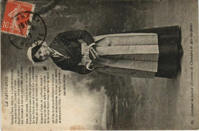 Carte postale ancienne Costumes de Savoie - Environs de Chambery et Aix-les-Bains à Aix-les-Bains