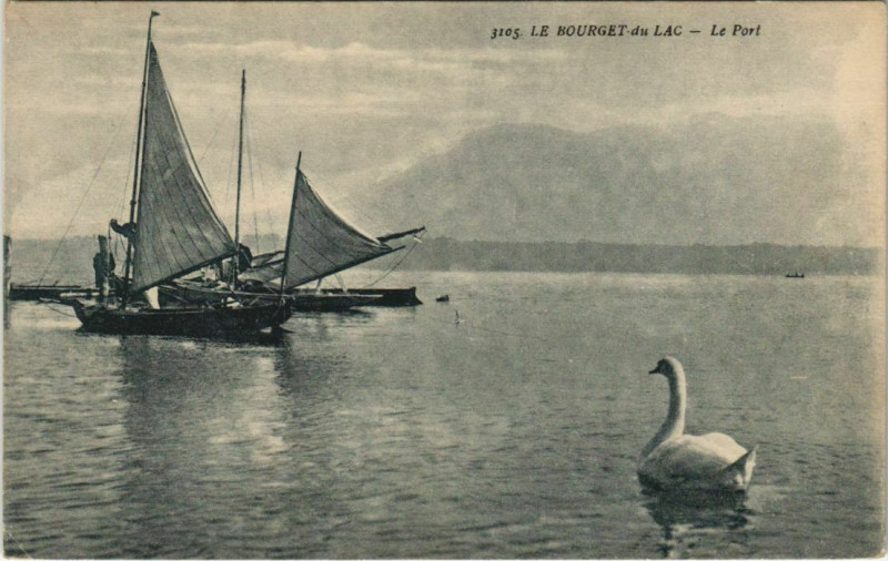 Carte postale ancienne Le Bourget-du-Lac Le Port au Bourget-du-Lac