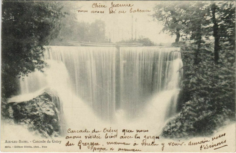 Carte postale ancienne Aix-les-Bains Cascade de Gresy à Aix-les-Bains