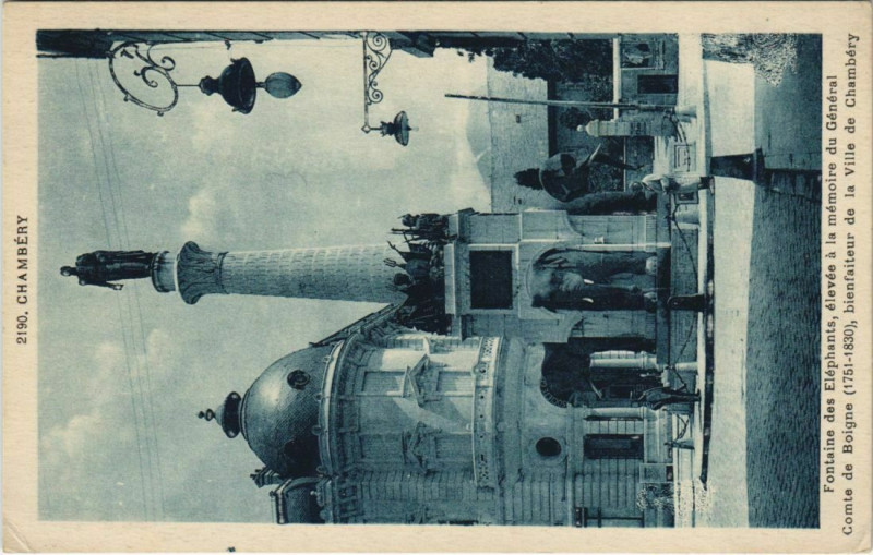 Carte postale ancienne Chambery Fontaine des Elephants
