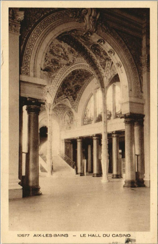 Carte postale ancienne Aix-les-Bains Le Hall du Casino à Aix-les-Bains