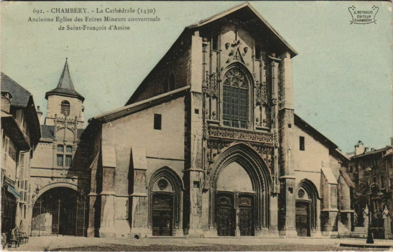 Carte postale ancienne Chambery La Cathedrale