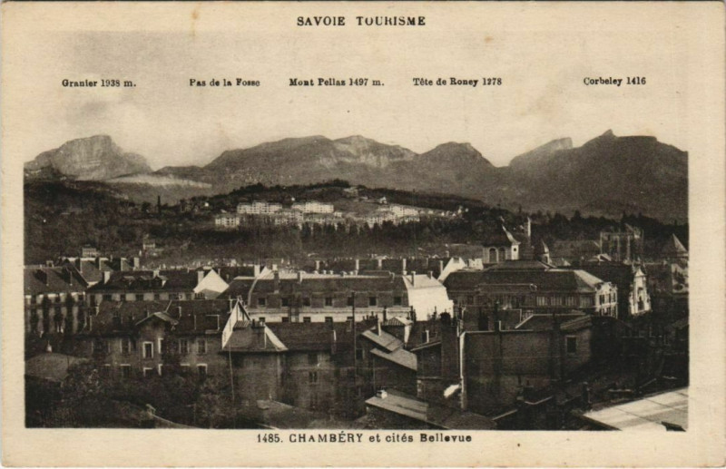 Carte postale ancienne Chambery et Cites Bellevue
